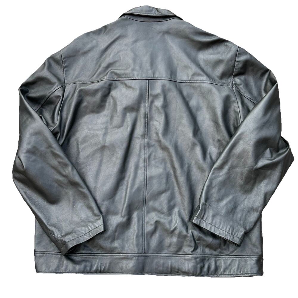 Wilsons Leather M. Julian Men’s Leather Jacket Size XL Black Zipper Front - READ - Picture 6 of 8